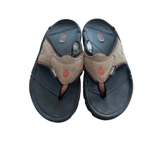 Teva Sandals Shock Pad Slip-On Black & Brown Size 8 M Comfortable & Durable - Picture 1 of 11